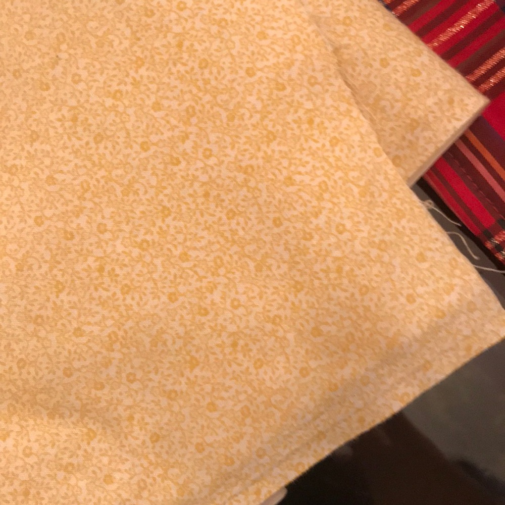 10 yards, 45” wide cotton fabric, yellow on white
